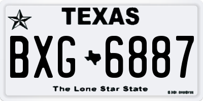 TX license plate BXG6887