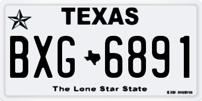 TX license plate BXG6891