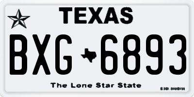 TX license plate BXG6893