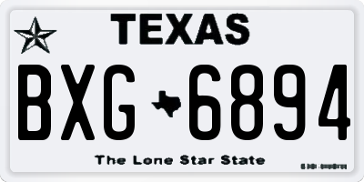 TX license plate BXG6894