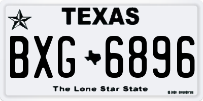 TX license plate BXG6896