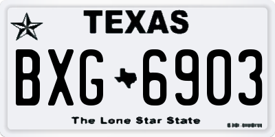 TX license plate BXG6903