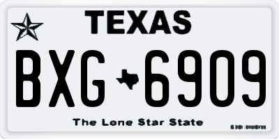 TX license plate BXG6909