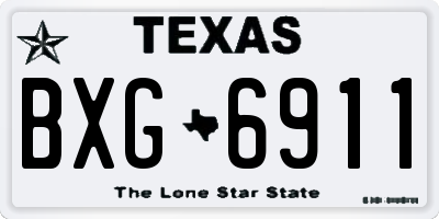 TX license plate BXG6911