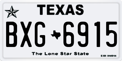 TX license plate BXG6915