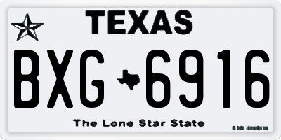 TX license plate BXG6916
