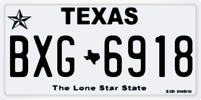 TX license plate BXG6918