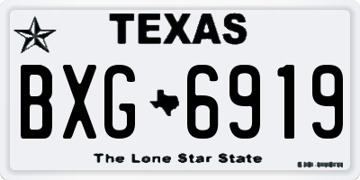 TX license plate BXG6919