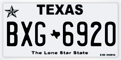 TX license plate BXG6920