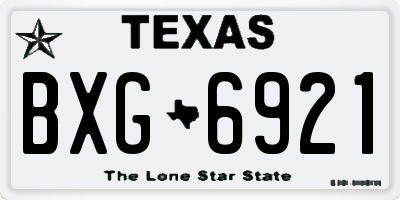 TX license plate BXG6921