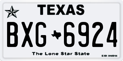 TX license plate BXG6924