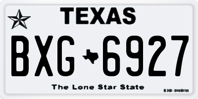 TX license plate BXG6927