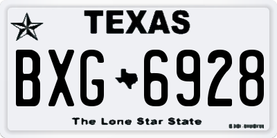 TX license plate BXG6928