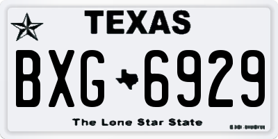 TX license plate BXG6929