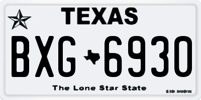 TX license plate BXG6930