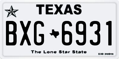 TX license plate BXG6931