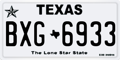 TX license plate BXG6933
