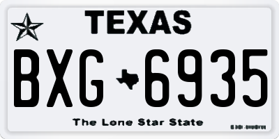 TX license plate BXG6935