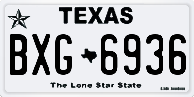 TX license plate BXG6936