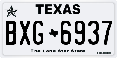 TX license plate BXG6937