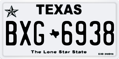 TX license plate BXG6938