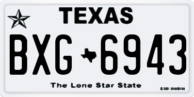 TX license plate BXG6943