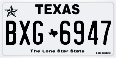 TX license plate BXG6947
