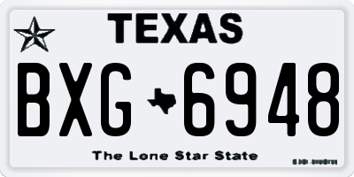 TX license plate BXG6948