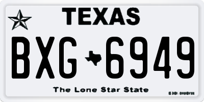 TX license plate BXG6949
