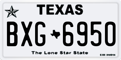 TX license plate BXG6950