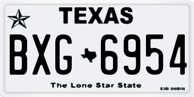 TX license plate BXG6954