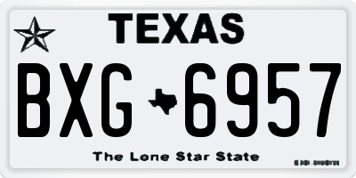 TX license plate BXG6957