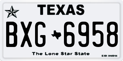 TX license plate BXG6958