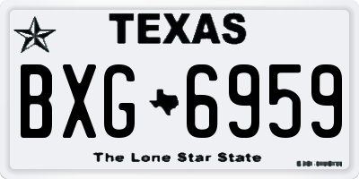 TX license plate BXG6959