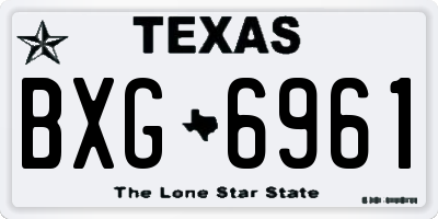 TX license plate BXG6961