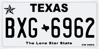 TX license plate BXG6962