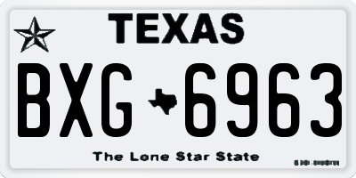 TX license plate BXG6963