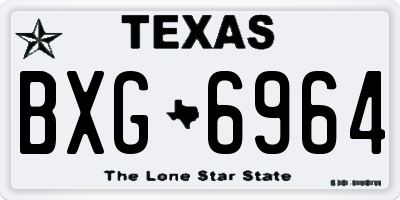 TX license plate BXG6964