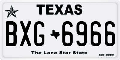 TX license plate BXG6966