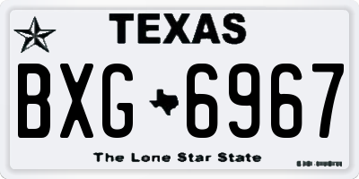 TX license plate BXG6967