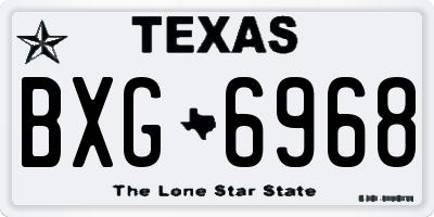 TX license plate BXG6968
