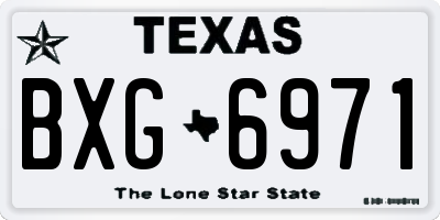 TX license plate BXG6971