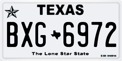 TX license plate BXG6972