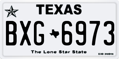TX license plate BXG6973