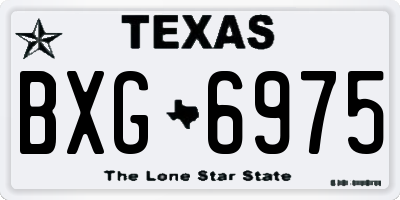 TX license plate BXG6975