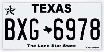 TX license plate BXG6978