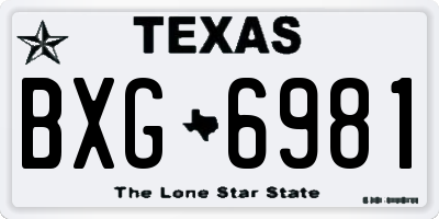 TX license plate BXG6981