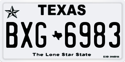 TX license plate BXG6983