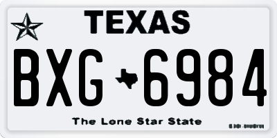 TX license plate BXG6984