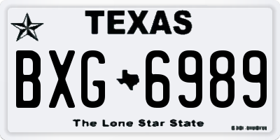 TX license plate BXG6989